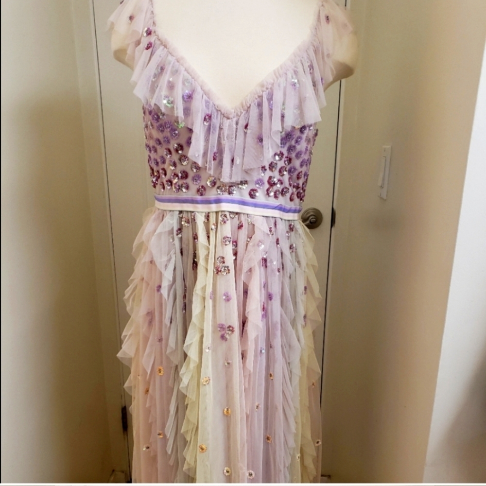 Needle & Thread Rainbow Tulle Midi Dress